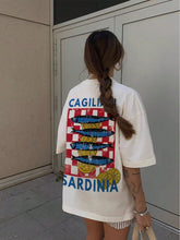 Cagliari Sardinia Graphic T-Shirt – Vintage Fish Print Oversized Tee